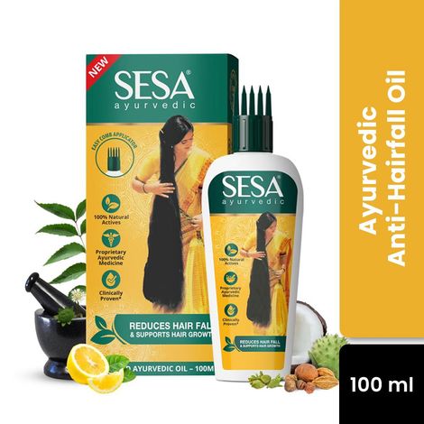 Buy Sesa Ayurvedic Hair Oil, 18 Herbs + 5 Oils, Kshir Pak Vidhi reduces Hair Fall & supports Hair Growth (100 ml)-Purplle