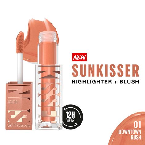 Buy Maybelline New York Sunkisser Highlighter + Blush, 12H Wear, 01 - Downtown Rush - 4.7 gm-Purplle