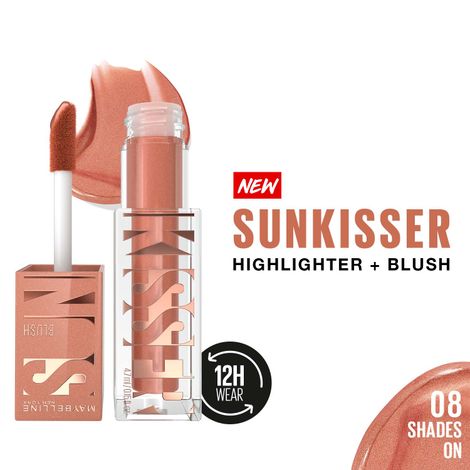 Buy Maybelline New York Sunkisser Highlighter + Blush, 12H Wear, 08 - Shades On - 4.7 gm-Purplle