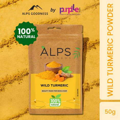 Buy Alps Goodness Powder - Wild Turmeric (50 gm) | 100% Natural Kasturi Haldi Powder | No Chemicals, No Preservatives, No Pesticides | Face Mask for Even Toned Skin & Glow-Purplle