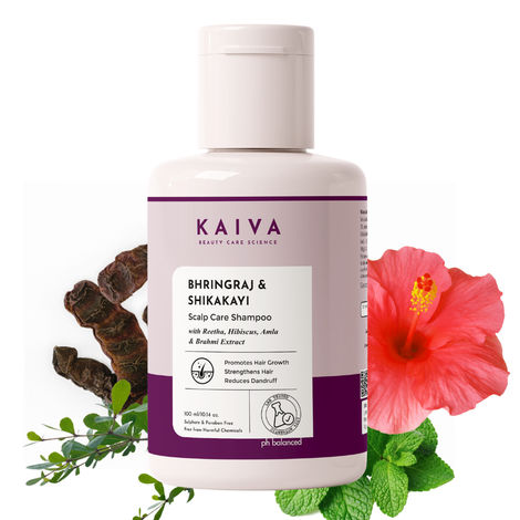 Buy KAIVA Bhringraj and Shikakayi Shampoo/Cleanser | Reduces Dandruff | Nourishes Scalp | Strengthens Hair Strands | Paraben & Sulfate-Free - 100 ml-Purplle