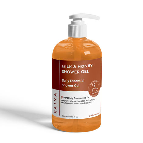 Buy KAIVA Milk & Honey Shower Gel | Moisturizing Body Wash For Sensitive To Dry Skin | Sulfate & Paraben Free – 300 ml-Purplle