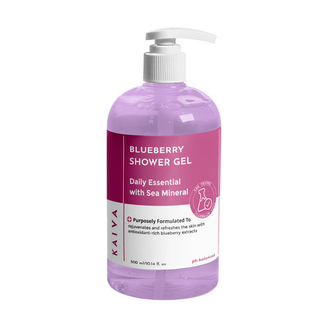 Buy KAIVA Blue Berry Shower Gel | Refreshing Berry Essence | Enriched with vitamin-E | Sulfate & Paraben Free – 300 ml-Purplle