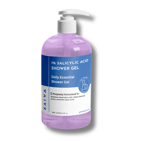 Buy KAIVA 1% Salicylic Acid Shower Gel | Exfoliating Body Wash To Prevent Body Acne & Cleanse Skin, Glycolic Acid | Sulfate & Paraben Free – 300 ml-Purplle
