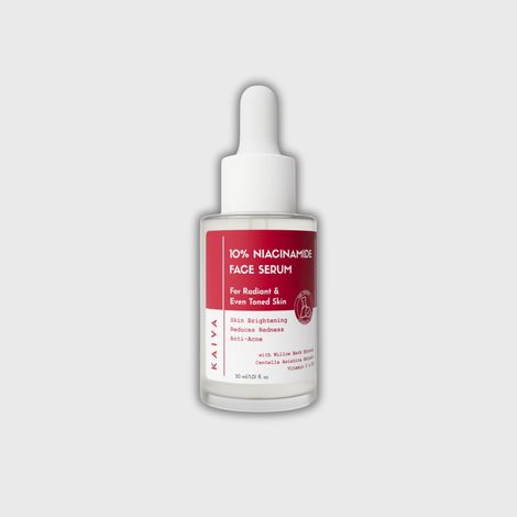 Buy KAIVA 10% Niacinamide Face Serum with Willow Bark Extract, Centella Asiatica Extract, Vitamin C & B5 for Men & Women | Sulfate & Paraben Free – 30 ml-Purplle