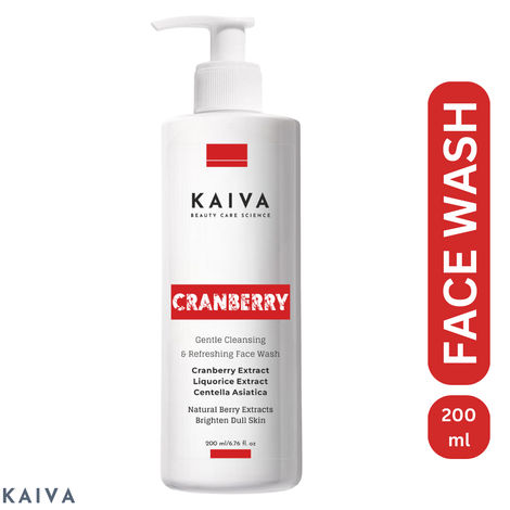 Buy KAIVA Cranberry Face wash | Age Defying Face Wash w/Vit C, Natural | For Women & Men – 200 ml-Purplle