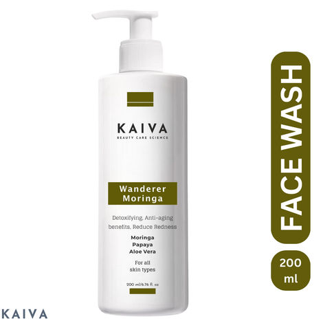 Buy KAIVA Moringa Face Wash – Nourishing, Detoxifying, Anti-aging – For Women & Men | Sulfate & Paraben Free – 200 ml-Purplle