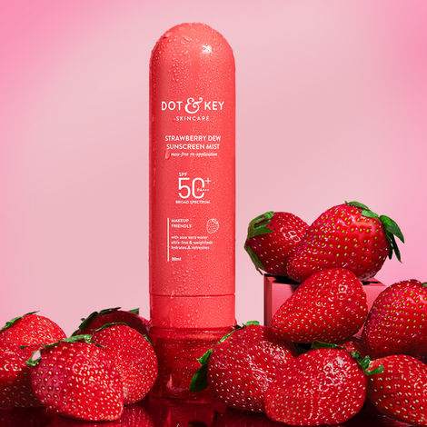 Buy Dot & Key Strawberry Dew Sunscreen Mist SPF 50+, PA+++ 80 ml-Purplle