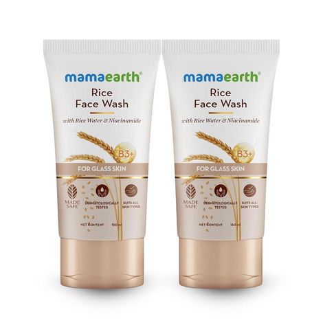 Buy Mamaearth Rice Face Wash With Rice Water & Niacinamide for Glass Skin - 150 ml - Pack of 2-Purplle