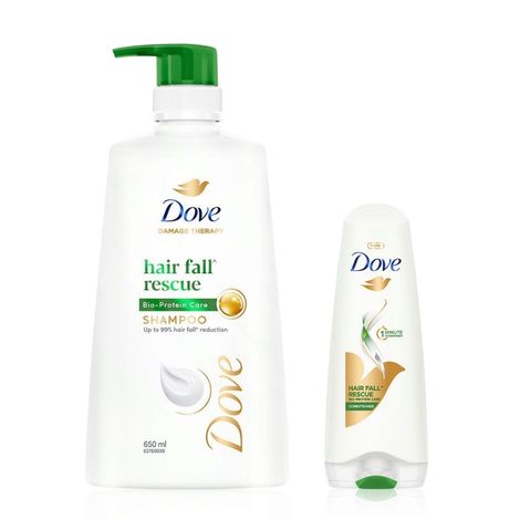 Buy Dove Hair Fall Rescue Shampoo 650 ml + Hair Fall Rescue Hair Conditioner For Strong Frizz Protected Hair 175 ml-Purplle