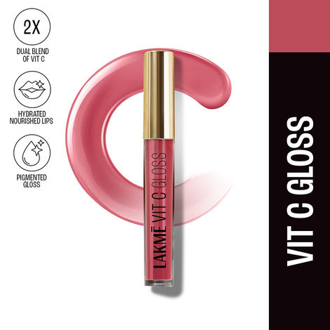 Buy Lakme Superglow, with Vitamin C & E, Lip Gloss, 2.5 ml, for Hydrated Lips, Hot Pink-Purplle
