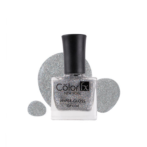 Buy Color Fx New York Hyper-Gloss Holographic Top Coat Nail Polish, Transparent Gel Like Finish, Sparkling Glimmer, 21 Toxins Free, Long Lasting, Nail Paint Women 9 ml-Purplle