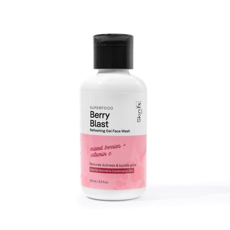 Buy Skin Fx Superfood Berry Blast Refreshing Gel Face Wash, Vitamin C Face Wash for Glowing Skin, Suitable for Normal to Combination Skin, Men & Women, 100 ml-Purplle