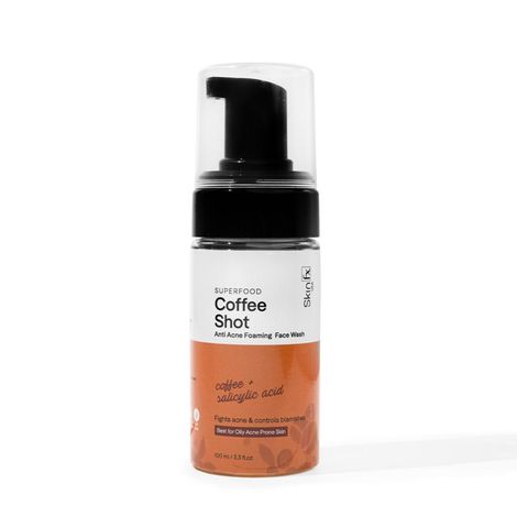 Buy Skin Fx Superfood Coffee Shot Anti - acne Foaming Face Wash Containing Salicylic Acid, Foaming Face Wash for Men & Women, Oily Skin, Fights Pimple, 100 ml-Purplle