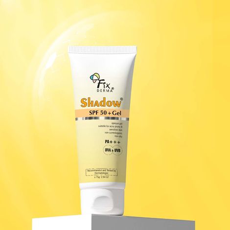 Buy Fixderma Shadow Sunscreen SPF 50+ Gel For Unisex, Sunscreen For Oily Skin, Sun Screen Protector SPF 50,Broad Spectrum Sunscreen For Uva & Uvb Protection,| Non Greasy & Water Resistant - 75 gm-Purplle