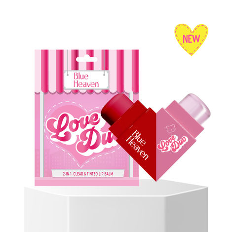 Buy Blue Heaven Love Duo Dual-Sided, Clear & Tinted Lip Balm | Long Lasting Hydration | Enriched with Shea Butter & Aloe Vera | SPF Protection | Pookie (clear+ Strawberry) | 2.5gm*2-Purplle