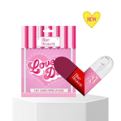 Buy Blue Heaven Love Duo 2-in-1 Clear & Tinted Lip Gloss | Infused with Vitamin E | Hydrating & Non-Sticky | Long-Lasting | Glossy Finish | Simp (Clear+ Mauve) | 1.7ml *2-Purplle
