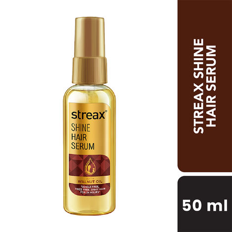 Buy Streax Shine Hair Serum with Walnut Oil, For Hair Smoothening & Shine, For Dry & Frizzy Hair - 50 ml-Purplle