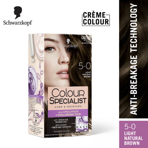 Buy Schwarzkopf Colour Specialist At Home Permanent Hair Colour - 5.0 Light Natural Brown, 165 ml-Purplle