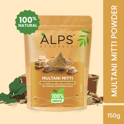 Buy Alps Goodness Powder - Multani Mitti (150 gm)| Fuller's Earth| 100% Natural Powder | No Chemicals, No Preservatives, No Pesticides| Hydrating Face Mask-Purplle