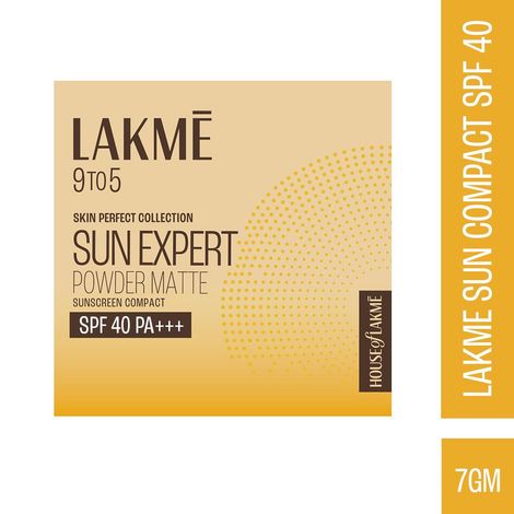 Buy Lakme 9to5 Sun Expert Powder Matte Sunscreen Compact SPF40, 7 gm-Purplle