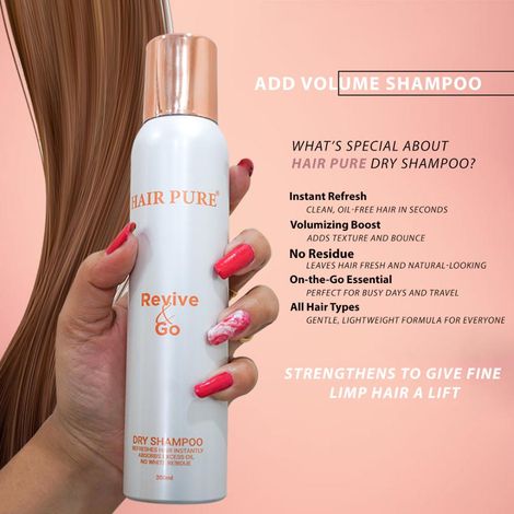 Buy Hair Pure Revive & Go Dry Hair Shampoo| Refreshes Hair Instantly & Add Volume for Men & women, 200 ml-Purplle