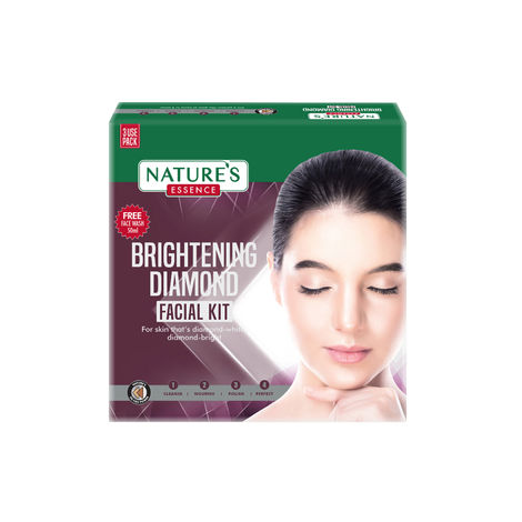 Buy Nature's Essence Brightening Diamond Facial Kit, 60gm+ 1 N face wash 50 ml free-Purplle