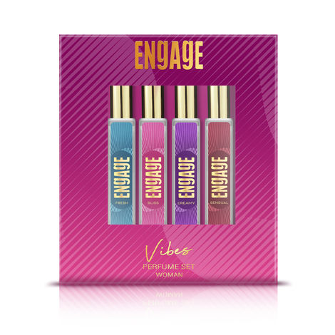 Buy Engage Vibes Perfume Spray Set for Women, Travel Sized, Assorted Pack, Long Lasting, Ideal Valentine Gift, Birthday Gift, 25 ml X 4-Purplle