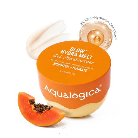 Buy Aqualogica Glow+ Hydra Gel Moisturizer with Vitamin C & Papaya - 200 gm 24-Hour Intense Hydration | Weightless Water-Like Gel Texture | Non Sticky & Quick Absrobing for Glowing Skin I For Normal to Combination Skin I Men & Women|Tested on Gen Z-Purplle