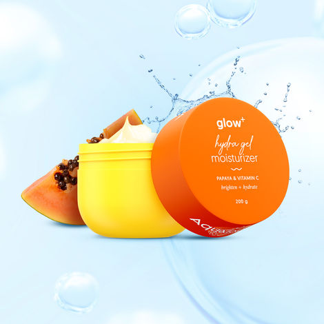 Buy Aqualogica Glow+ Hydra Gel Moisturizer with Vitamin C & Papaya - 200 gm 24-Hour Intense Hydration | Weightless Water-Like Gel Texture | Non Sticky & Quick Absrobing for Glowing Skin I For Normal to Combination Skin I Men & Women-Purplle