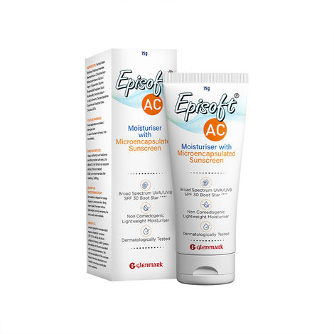 Buy Glenmark Episoft AC Moisturizer with Sunscreen, SPF 30+ | For Men and Women, 75 gms-Purplle