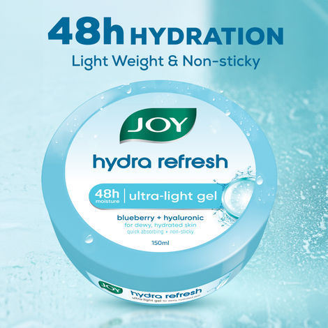 Buy Joy Hydra Refresh Ultra Light Gel, Zero-Oil Moisturiser 150 ml - Non Sticky & Lightweight Face Cream for Oily Skin for 48hr Moisturization-Purplle