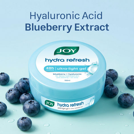 Buy Joy Hydra Refresh Ultra Light Gel, Zero-Oil Moisturiser 150 ml - Non Sticky & Lightweight Face Cream for Oily Skin for 48hr Moisturization-Purplle