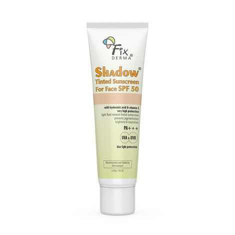 Buy Fixderma Shadow Tinted Sunscreen SPF 50 | Sunscreen with Vitamin E | PA+++ for UVA & UVB Protection | For All Skin Types - 30 gm-Purplle