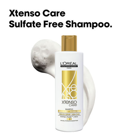 Buy L'Oreal Professionnel Xtenso Care Sulfate-free Shampoo|For all hair types|Gently cleanses, controls frizz and adds shine|With Keratin Repair (250 ml)-Purplle