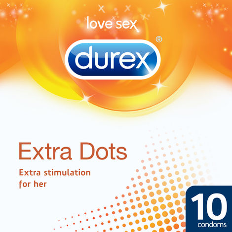 Buy Durex Condoms, Extra Dots- 10 S-Purplle