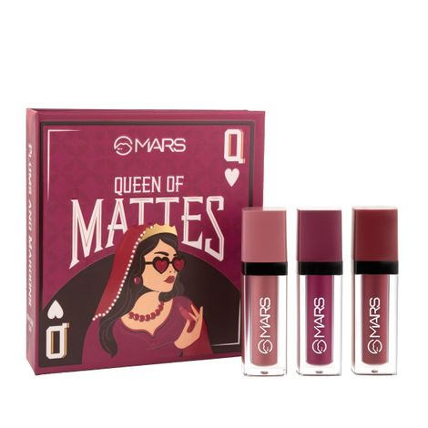 Buy MARS Queen of Mattes Liquid Lipsticks Box Set of 3 (13.5 ml) (PLUMS & MAROONS) | Smudgeproof & Transferproof | Intense Pigmentation Long-Lasting Wear | Customizable Colors | Matte Finish-Purplle