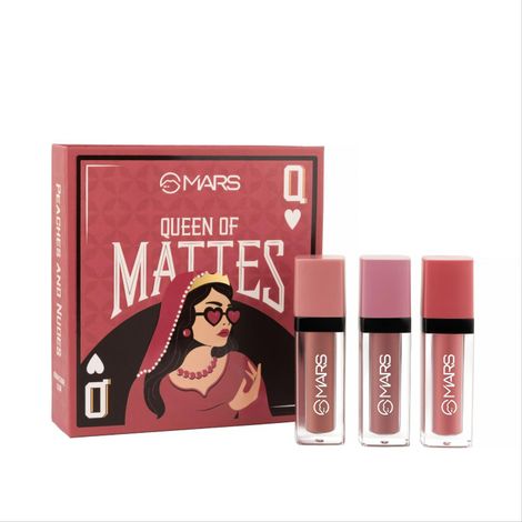 Buy MARS Queen of Mattes Liquid Lipsticks Box Set of 3 (13.5 ml) (PEACHES & NUDES) | Smudgeproof & Transferproof | Intense Pigmentation Long-Lasting Wear | Customizable Colors | Matte Finish-Purplle