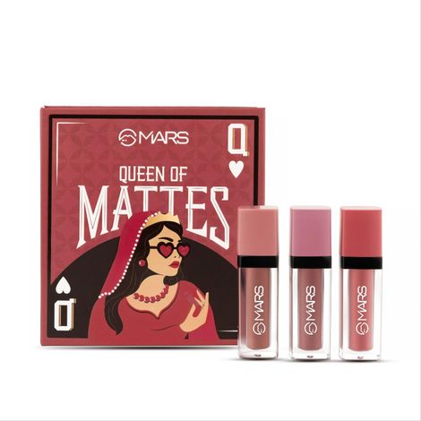 Buy MARS Queen of Mattes Liquid Lipsticks Box Set of 3 (13.5 ml) (PEACHES & NUDES) | Smudgeproof & Transferproof | Intense Pigmentation Long-Lasting Wear | Customizable Colors | Matte Finish-Purplle