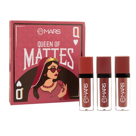 Buy MARS Queen of Mattes Liquid Lipsticks Box Set of 3 (13.5 ml) (BLUSHED NUDES) | Smudgeproof & Transferproof | Intense Pigmentation Long-Lasting Wear | Customizable Colors | Matte Finish-Purplle