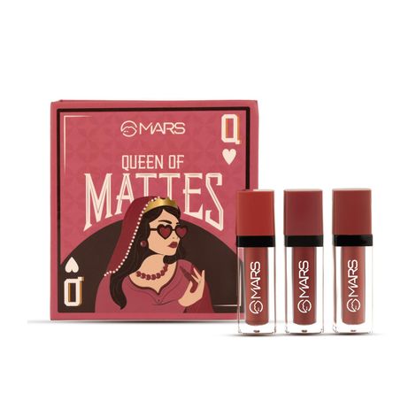 Buy MARS Queen of Mattes Liquid Lipsticks Box Set of 3 (13.5 ml) (BLUSHED NUDES) | Smudgeproof & Transferproof | Intense Pigmentation Long-Lasting Wear | Customizable Colors | Matte Finish-Purplle