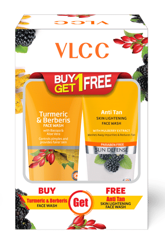 Buy VLCC Turmeric & Berberries Face Wash + Anti Tan Skin Lightening Face Wash (150 ml)-Purplle