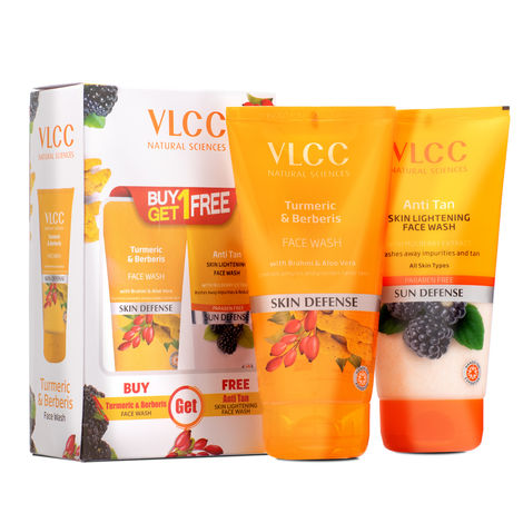 Buy VLCC Turmeric & Berberries Face Wash + Anti Tan Skin Lightening Face Wash (150 ml)-Purplle
