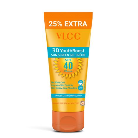 Buy VLCC 3D Youth Boost SPF40 Sunscreen Gel Creme (100 g+25% extra)- 125 gm-Purplle