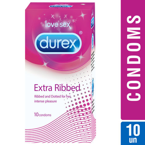 Buy Durex Condoms, Extra Ribbed- 10 S-Purplle