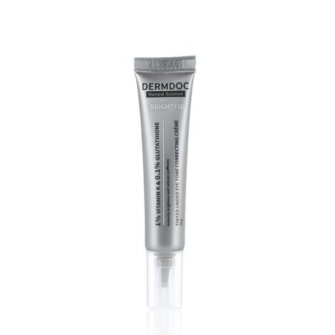 DERMDOC by Purplle Tinted Brightening Under Eye Cream for Dark Circles (15  gm) | with 1% Vitamin K & 0.1% Glutathione | Brightening Under Eye Cream