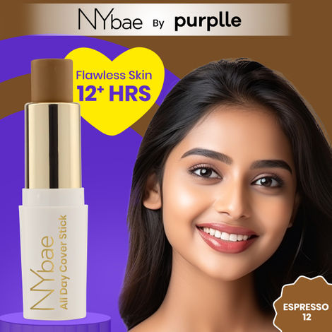 Buy NY Bae All Day Cover Stick - Espresso 12 (4.2 gm) | Foundation Stick | Concealer | Bronzer | Colour Corrector | Highlighter | Face Makeup-Purplle