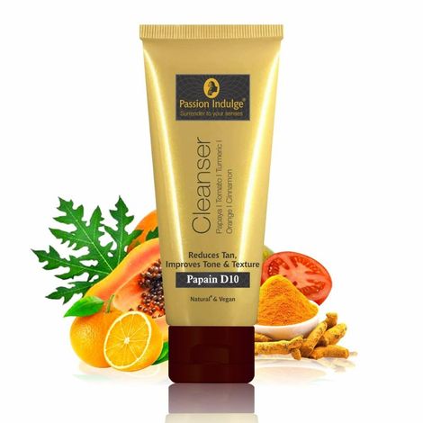 Buy Passion Indulge PAPAIN D-10 Cleanser For Anti-Tan and Uneven skin tone 100 ml-Purplle