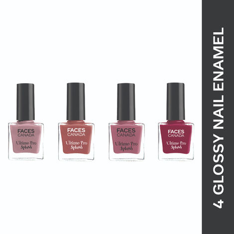 Buy FACES CANADA Ultime Pro Splash Nail Enamel Combo - Set of 4 - Floral Dream 56, Plum 207, Marooned 401, Marmalade 108 (8ml x 4)-Purplle