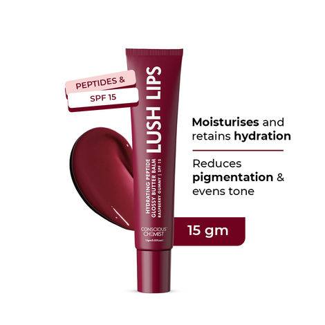Buy Conscious Chemist Multi Peptide & Shea Butter Infused Lip balm With SPF 15 Lip balm:- Raspberry Gummy (15 gm)-Purplle